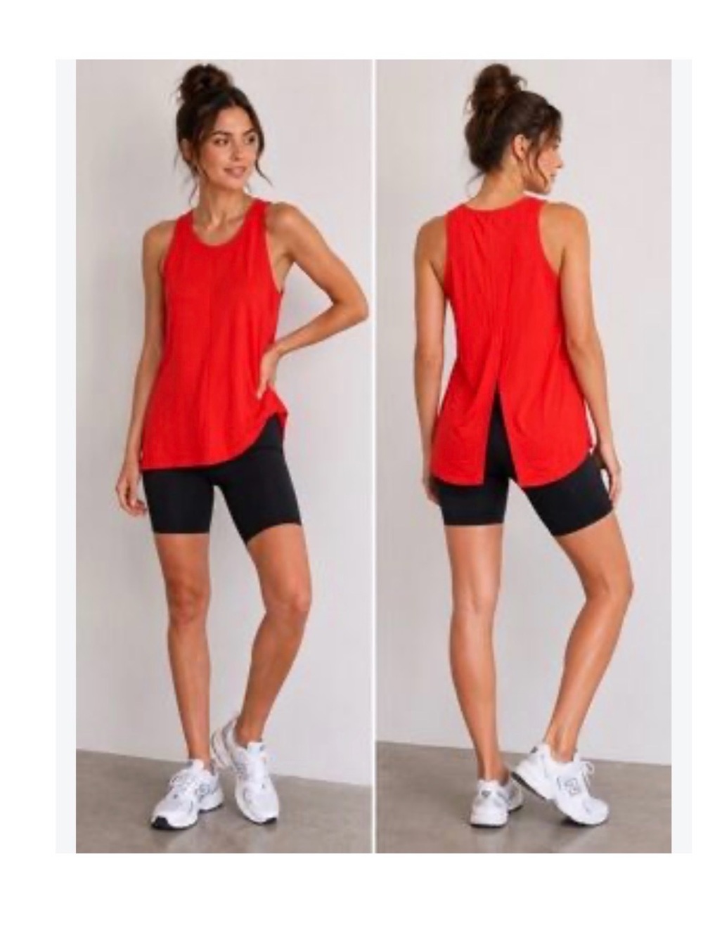 Atleta Red Split-Back Athletic Tank Top size M